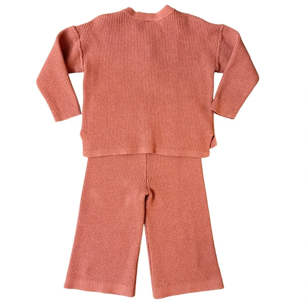 Modern Moments Toddler Henley Sweater‎ & Wide-Leg Pant Stretch 2-Piece Set 18m